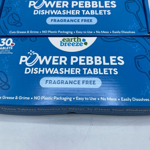 Earth Breeze Power Pebbles Dishwasher Tablets - NIB - 30 tablet X 3 packs - Picture 2 of 6